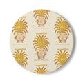 Ayubowan Ceramic Coaster Sri Lankan Punkalasa Gold Blessing Repeat Pattern Drink Coaster