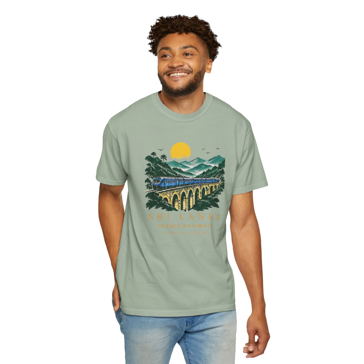 Sri Lanka Nine Arch Bridge Unisex T-Shirt Vintage Railway Tee