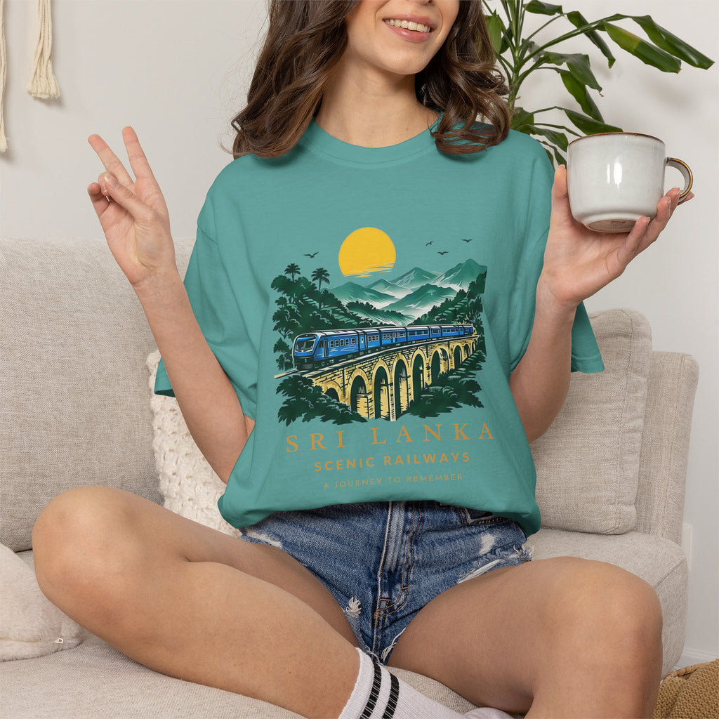 Sri Lanka Nine Arch Bridge Unisex T-Shirt Vintage Railway Tee