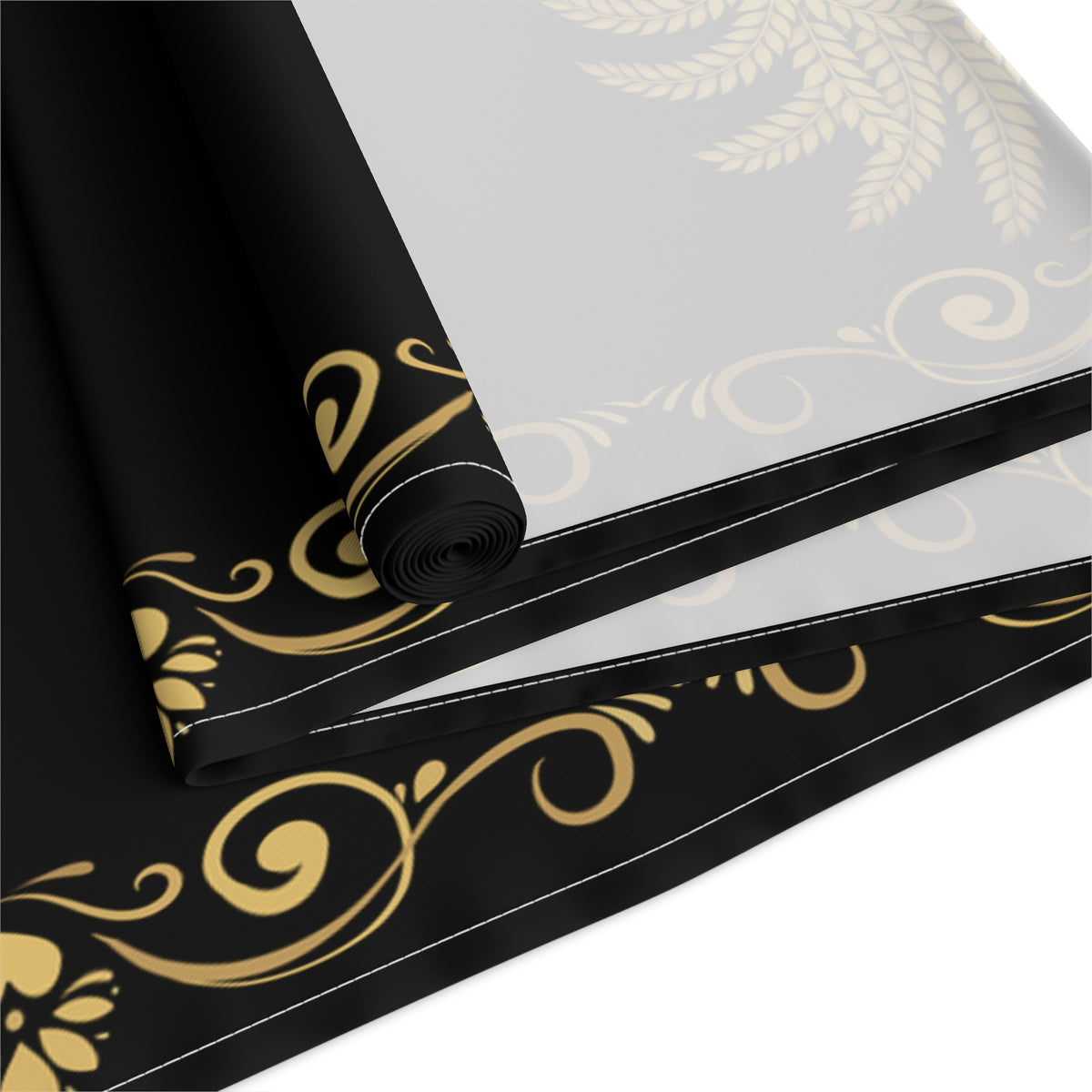 Punkalasa Table Runner Sri Lankan Gold Blessing Black Baroque Dining Table Linen