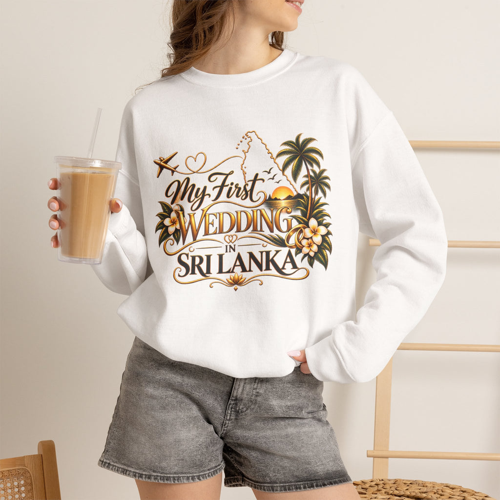 Personalized Sri Lanka Wedding Sweatshirt | Name on Right Sleeve
