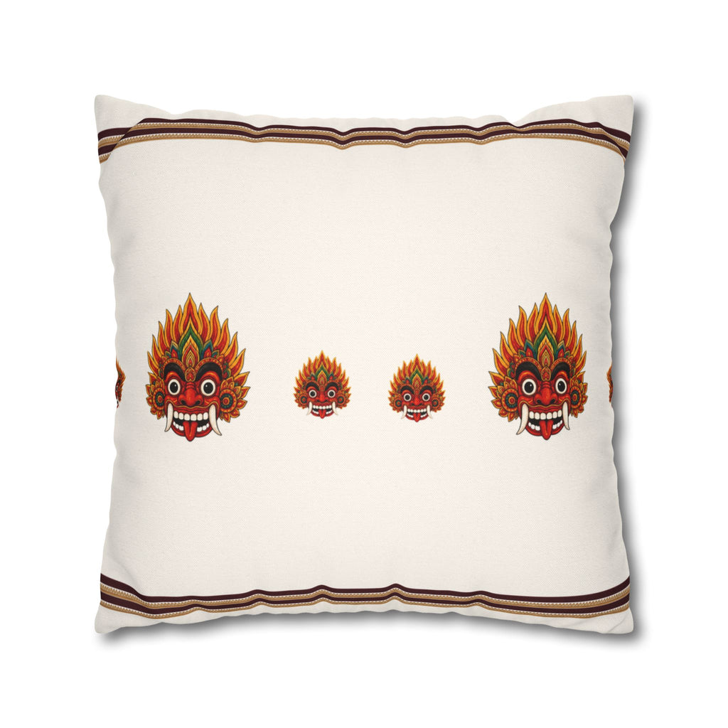 Raksha Mask Cushion Cover Sri Lankan Devil Dance Decorative Throw Pillow