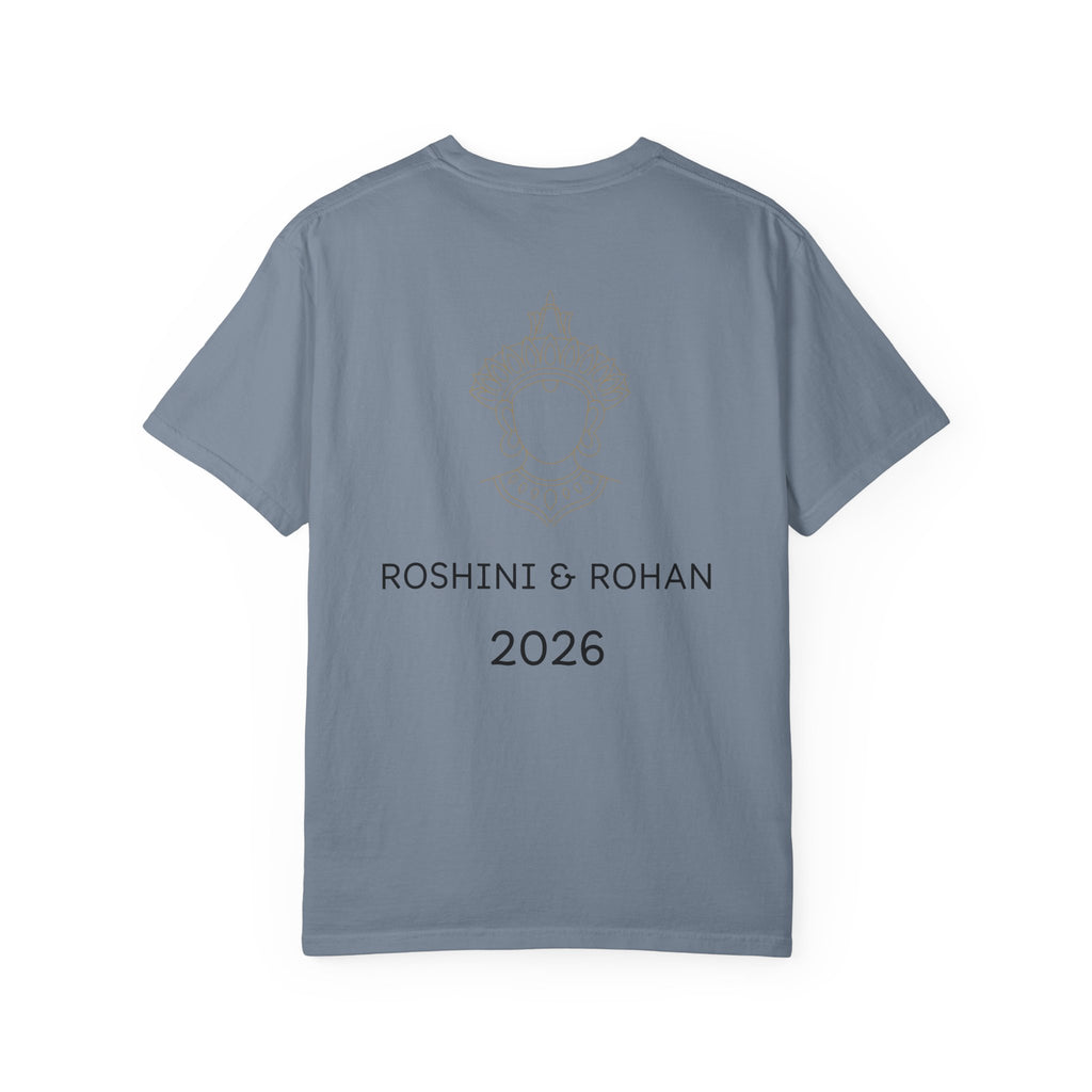 Sri Lanka Destination Wedding T-Shirt — "First Wedding Sri Lanka" Couple Tee (Roshini & Rohan 2026)