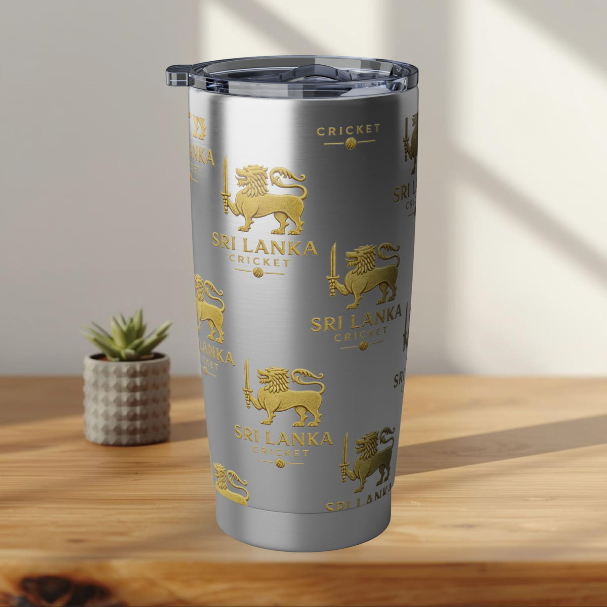 Sri Lanka Cricket Gift | Lion Crest 20 oz Travel Tumbler