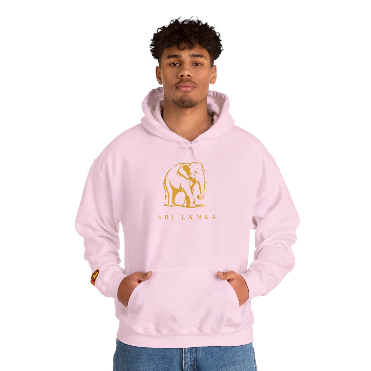 Sri Lanka Elephant Unisex Hoodie Gold Heritage Design
