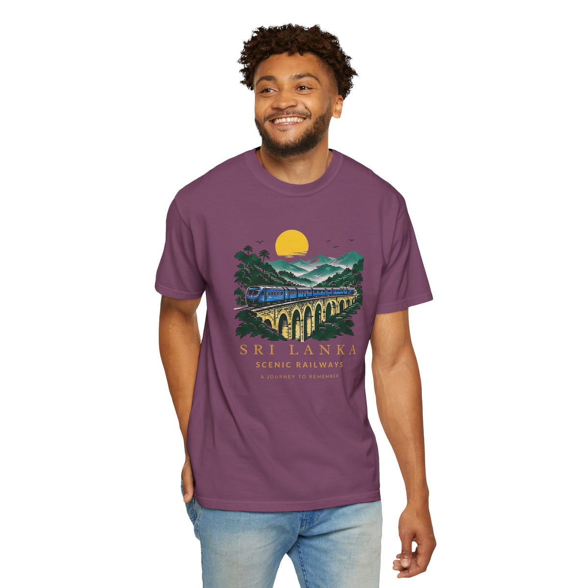 Sri Lanka Nine Arch Bridge Unisex T-Shirt Vintage Railway Tee