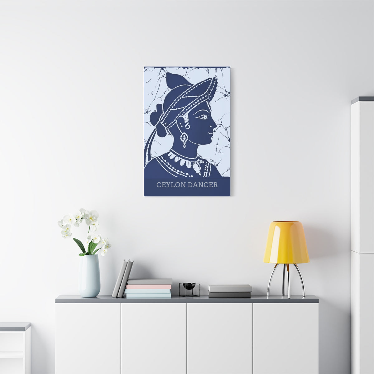 Ceylon Dancer Matte Canvas Wall Art Sri Lankan Batik Heritage Print