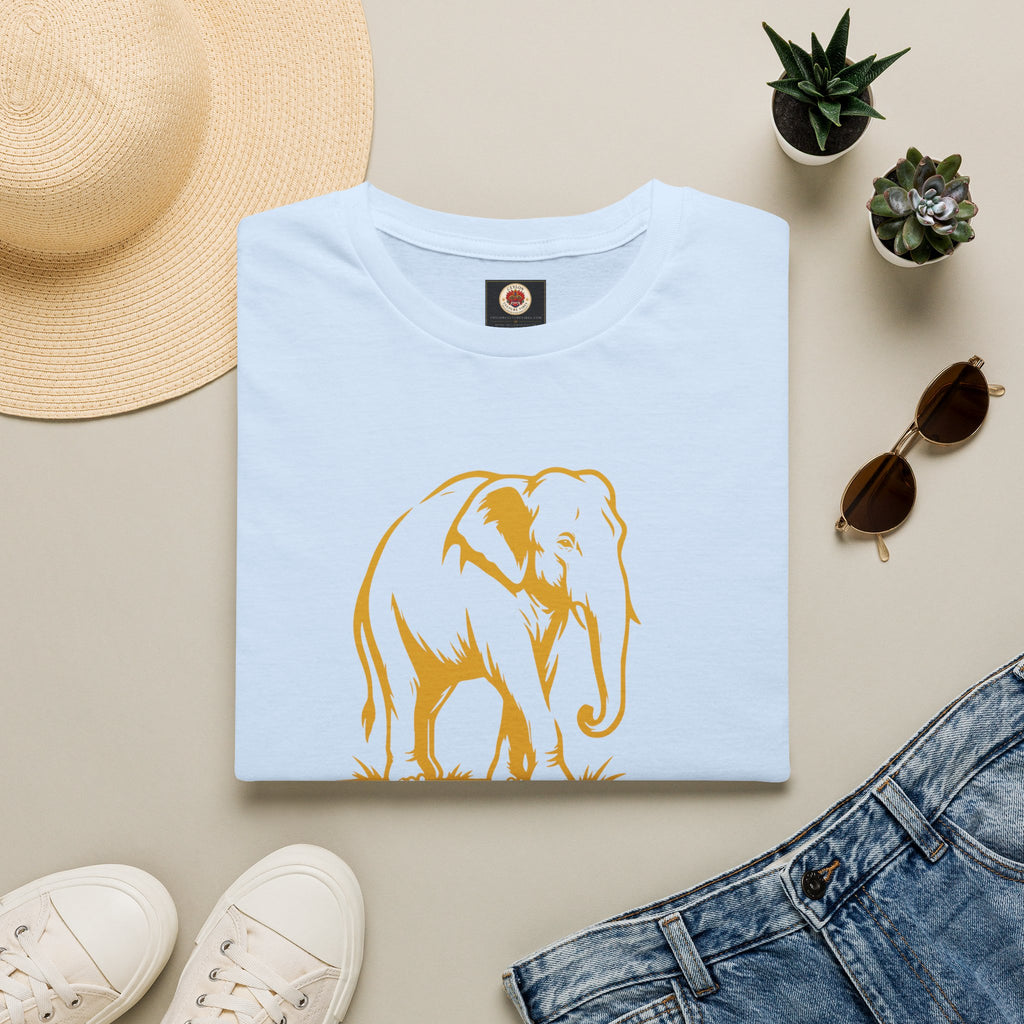 Sri Lanka Elephant Unisex T-Shirt Minimal Ochre Graphic Tee