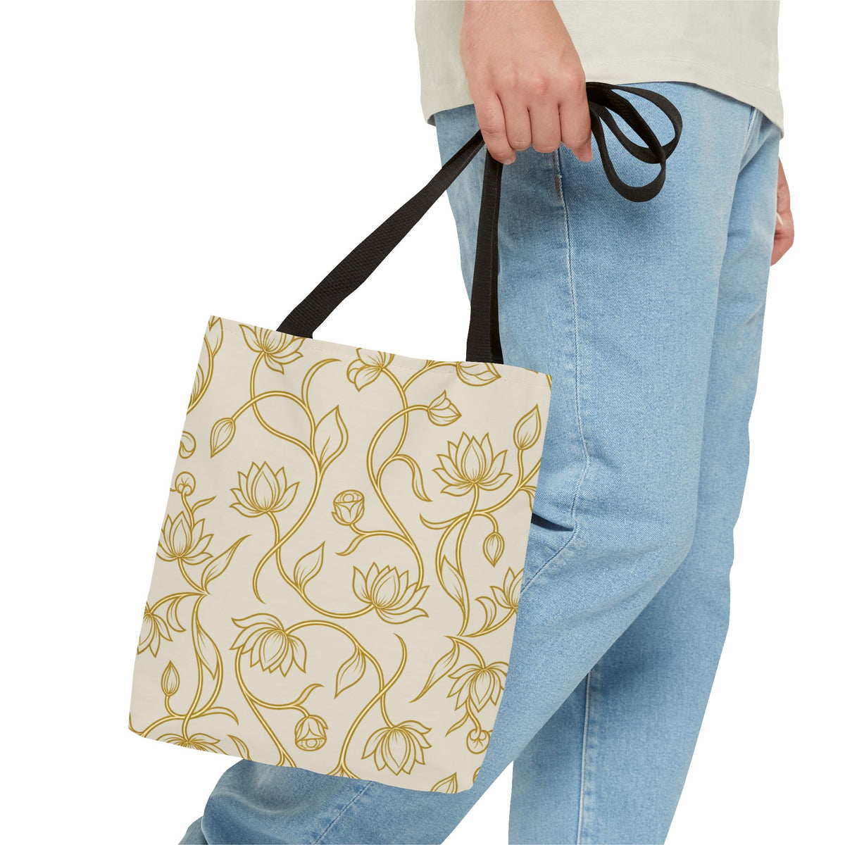 Ceylon Lotus Tote Bag Sri Lankan Temple Flower Canvas Shopper