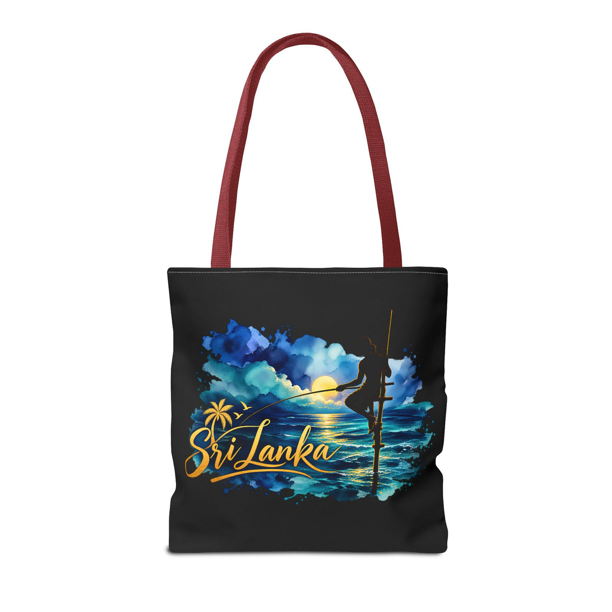 Sri Lanka Stilt Fisherman Tote Bag Island Dusk Beach Bag