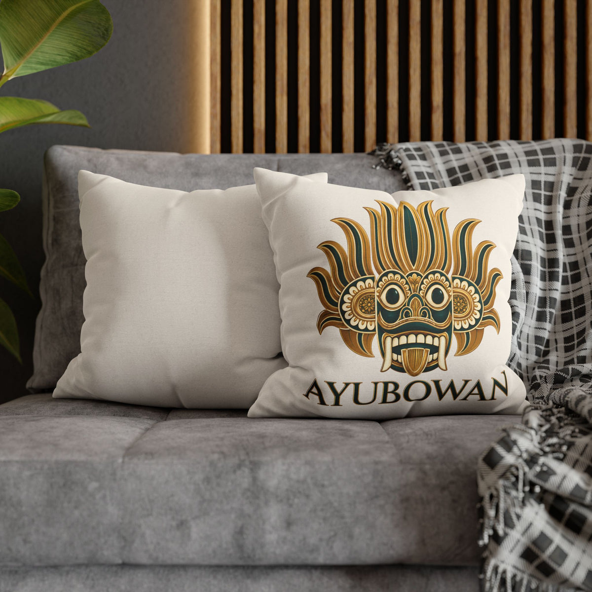 Sri Lankan Gift Pillowcase – Ayubowan Mask Cushion Cover