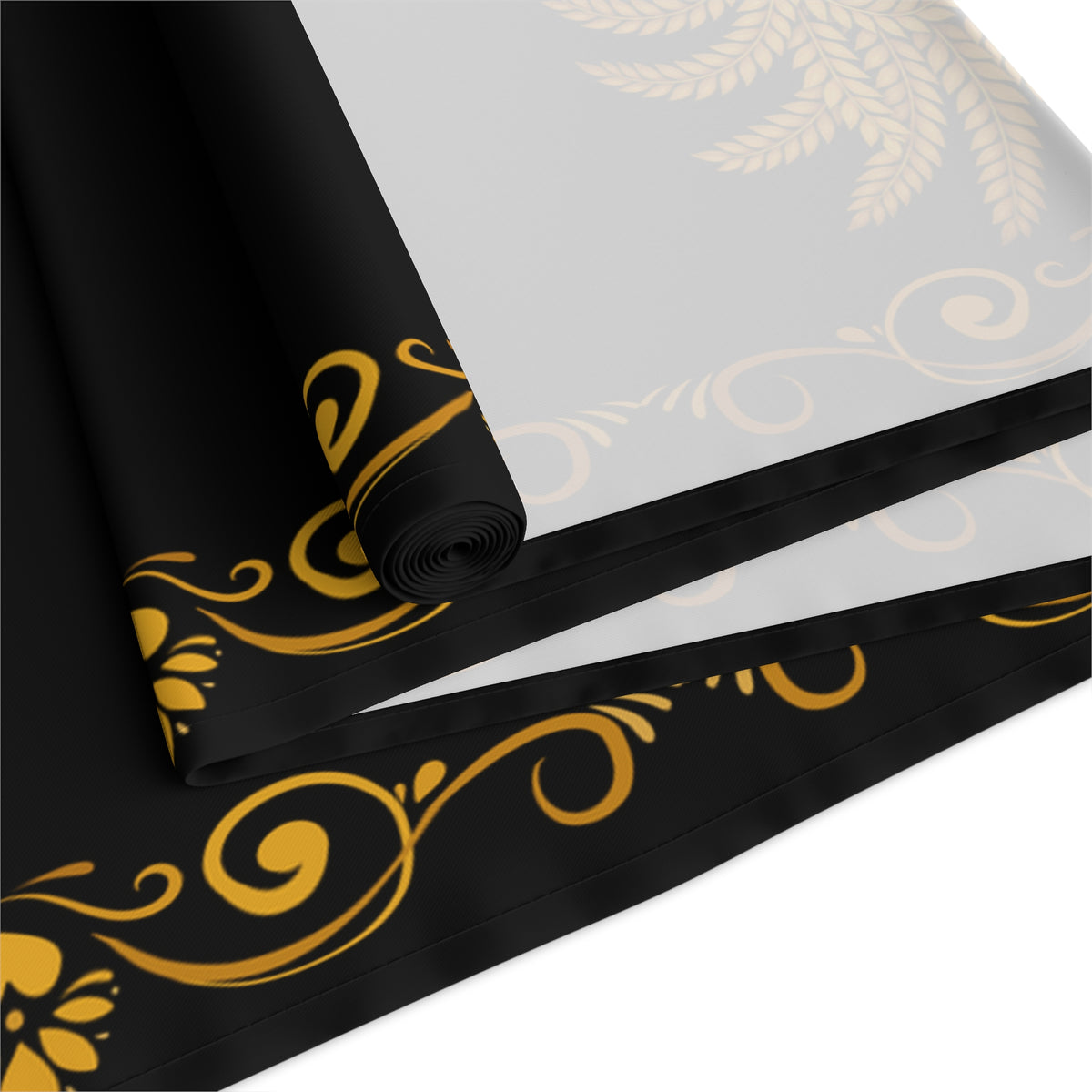 Punkalasa Table Runner Sri Lankan Gold Blessing Black Baroque Dining Table Linen