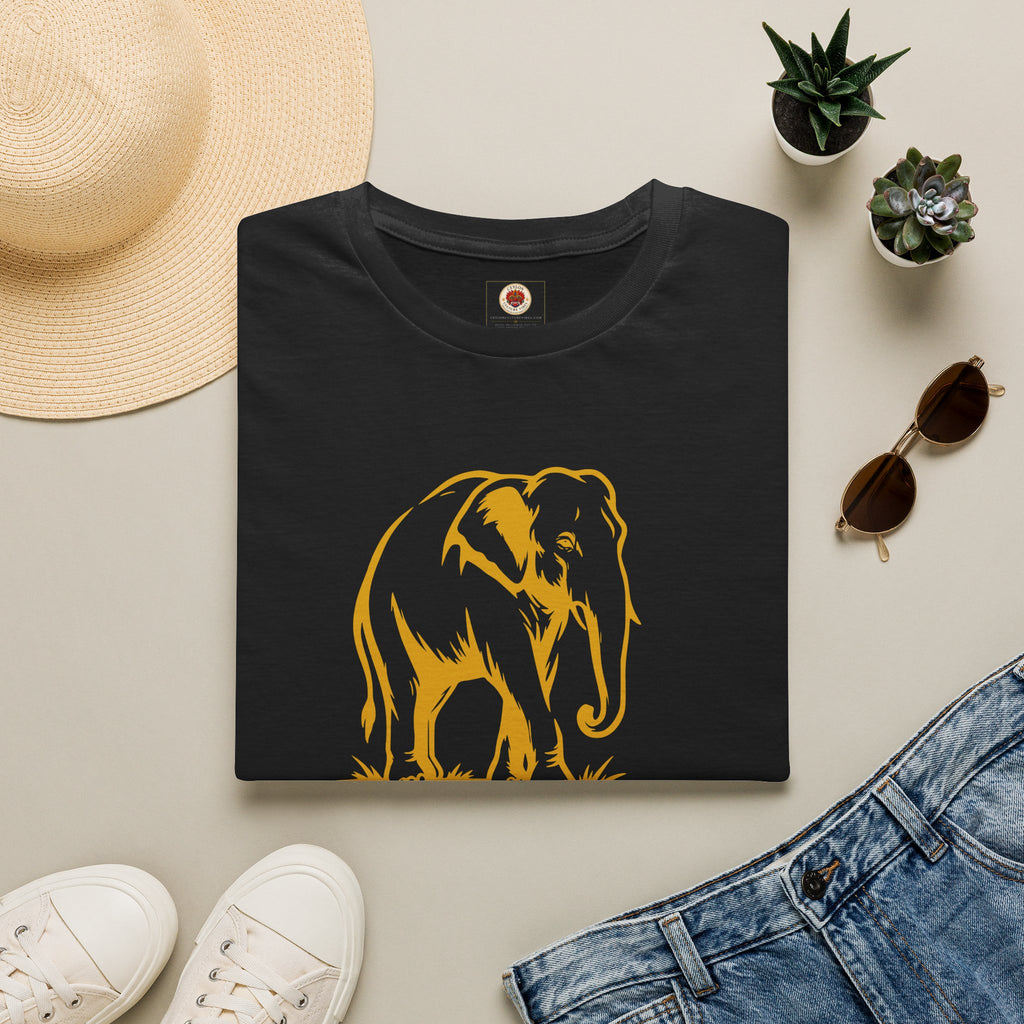 Sri Lanka Elephant Unisex T-Shirt Minimal Ochre Graphic Tee