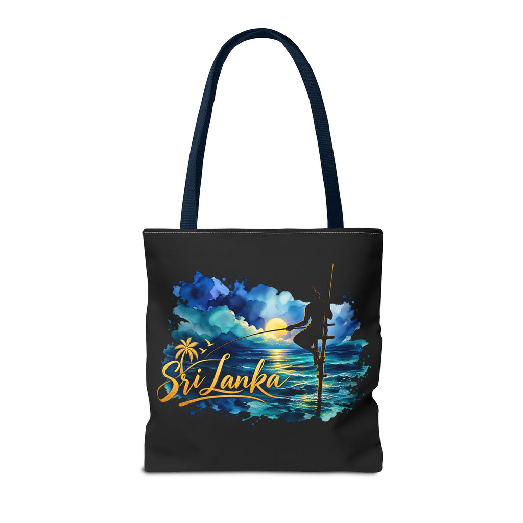 Sri Lanka Stilt Fisherman Tote Bag Island Dusk Beach Bag