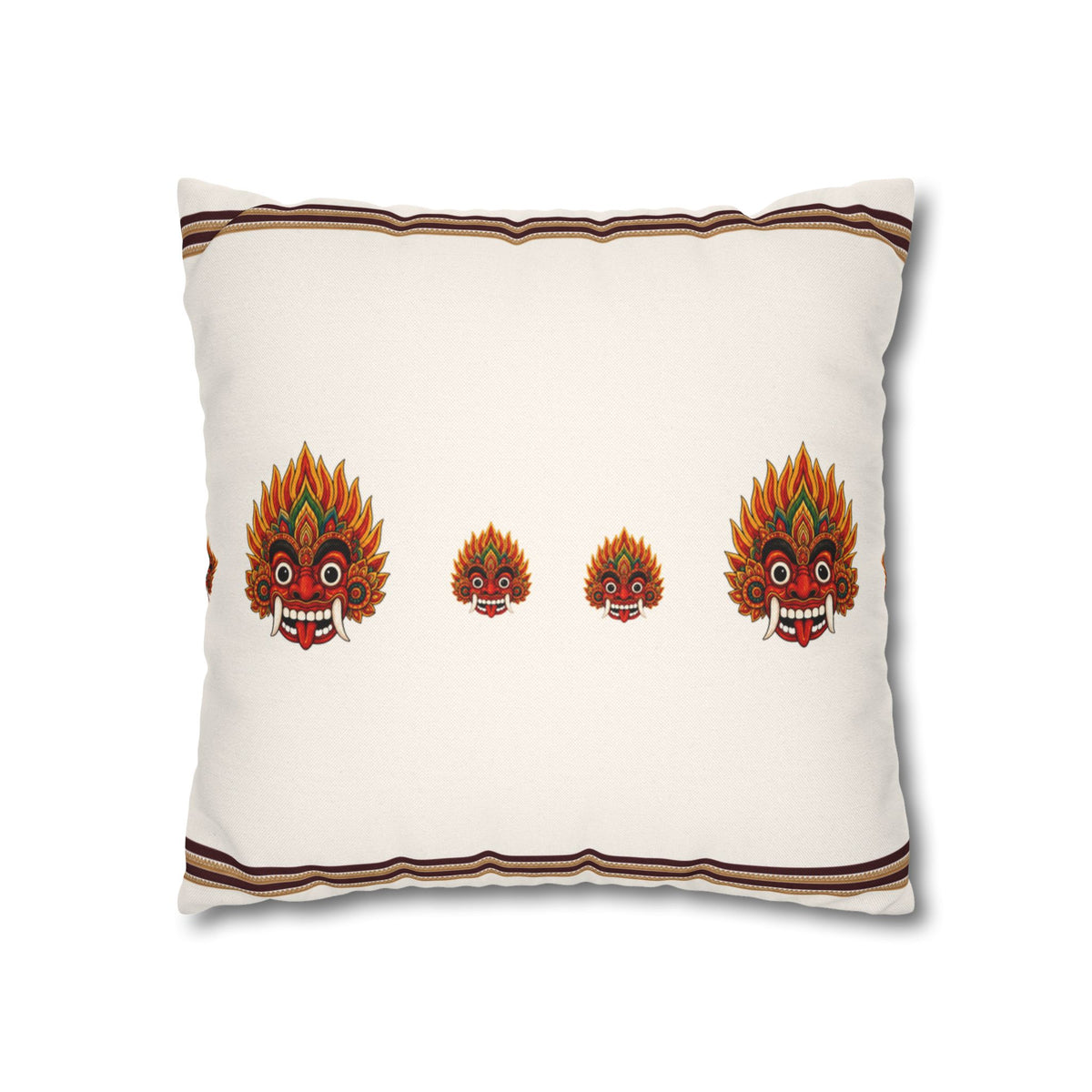 Raksha Mask Cushion Cover Sri Lankan Devil Dance Decorative Throw Pillow