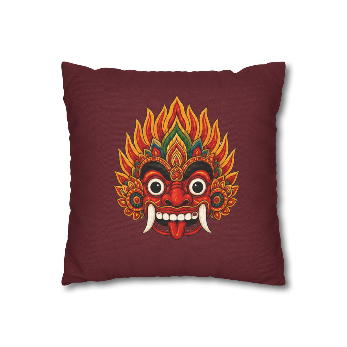 Raksha Guardian Cushion Cover  Sri Lankan Devil Dance Mask