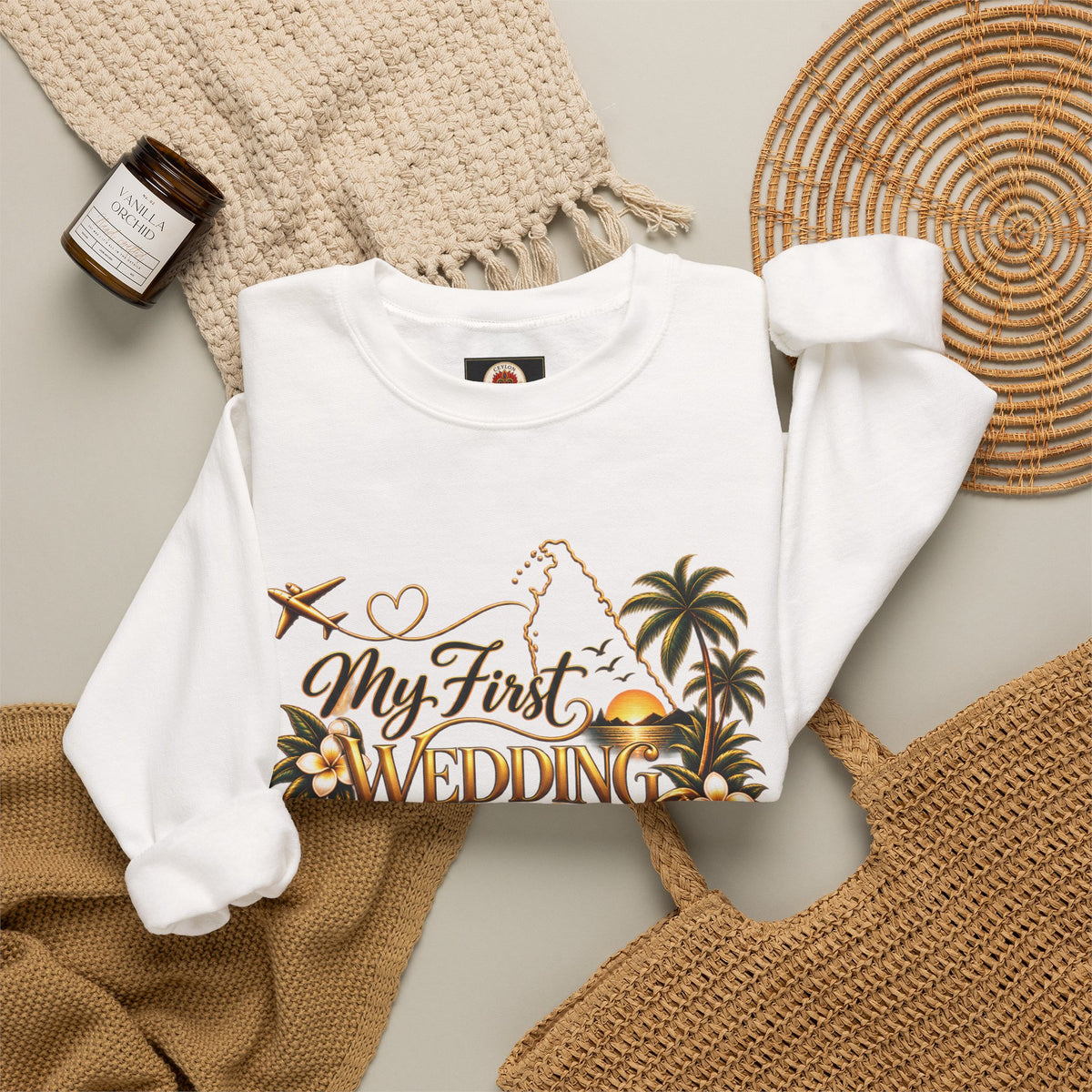 Personalized Sri Lanka Wedding Sweatshirt | Name on Right Sleeve