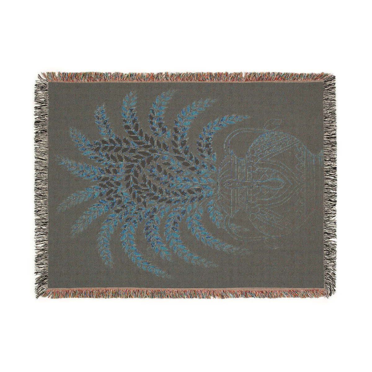Punkalasa Woven Throw Blanket Sri Lankan Heritage Burgundy Gold Cotton Fringe Blanket