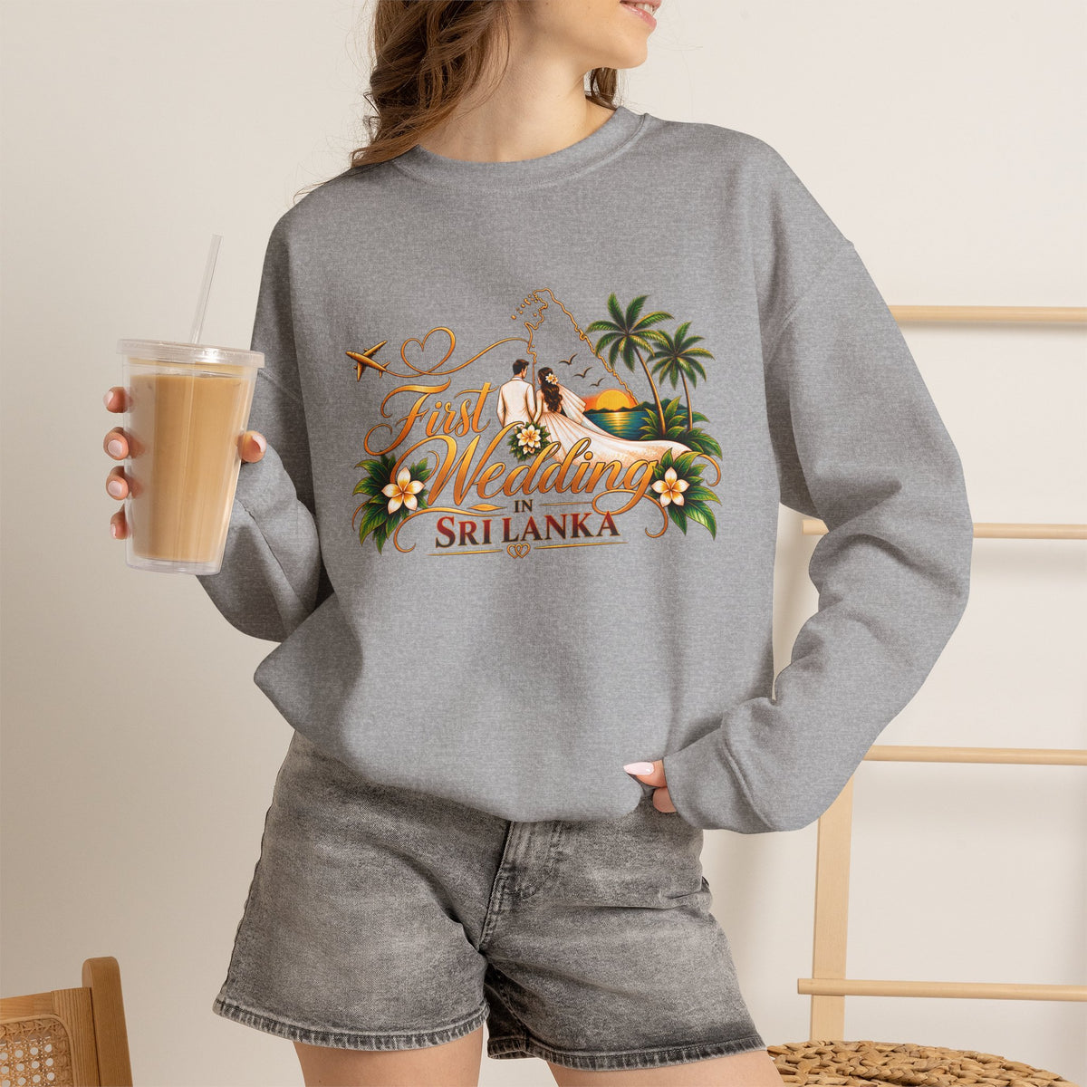 Personalized Sri Lanka Wedding Sweatshirt – Unisex Crewneck