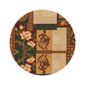 Sri Lankan Lotus & Traditional Drummer Round Rug