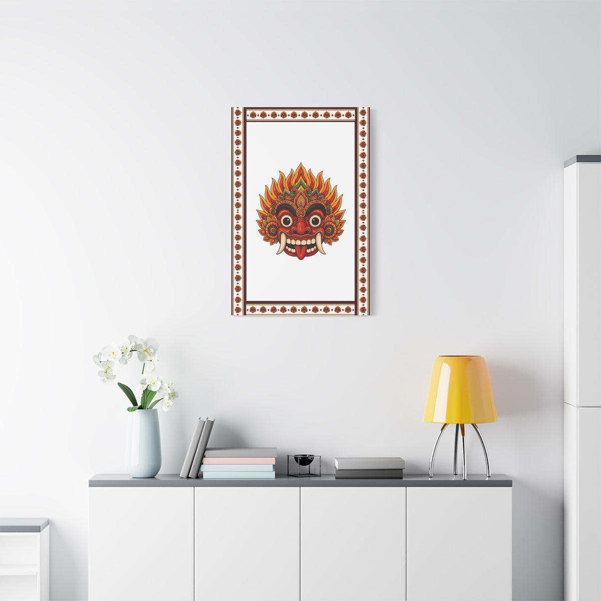 Raksha Mask Matte Canvas Stretched Wall Art