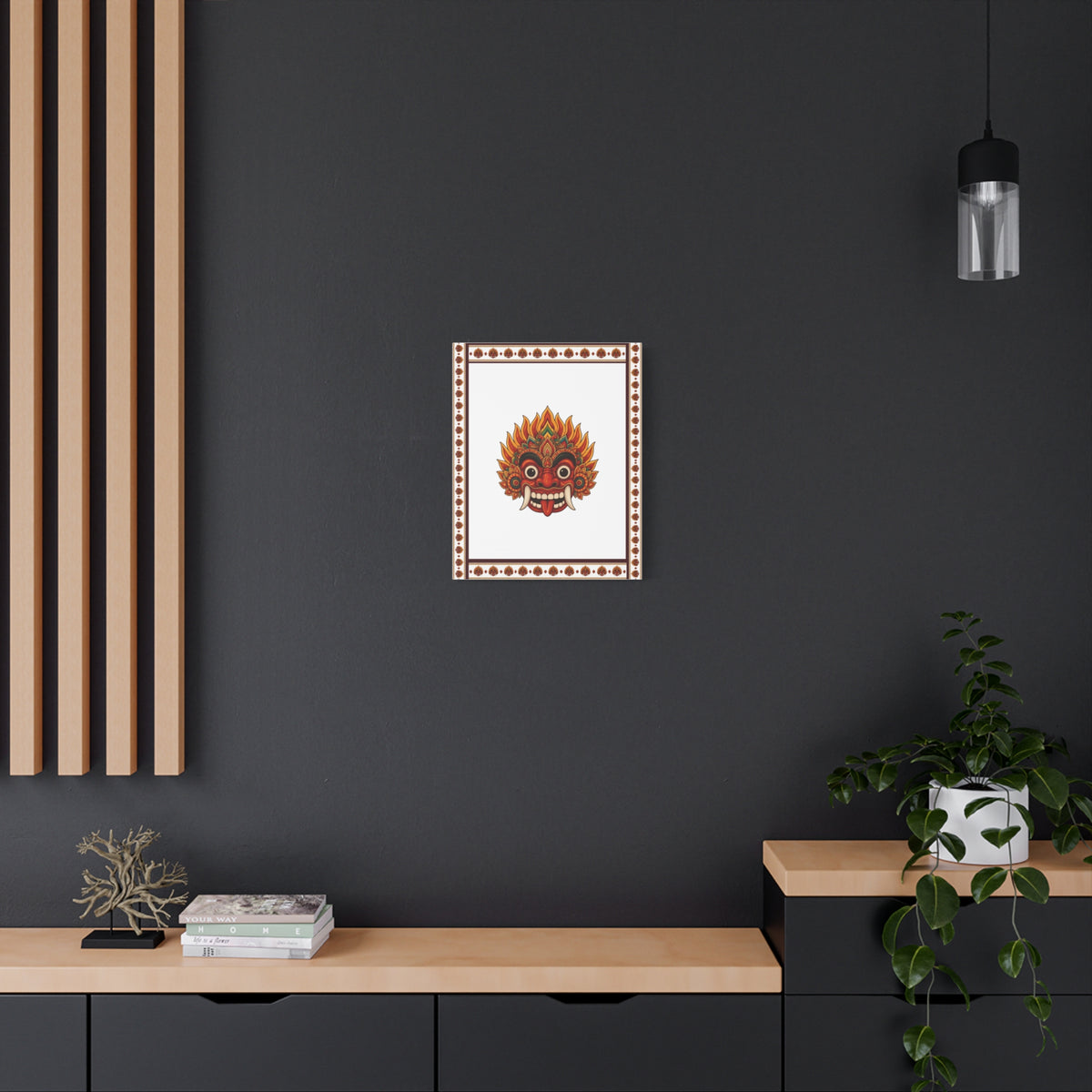 Raksha Mask Matte Canvas Stretched Wall Art