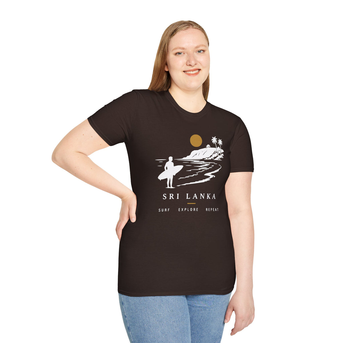 Sri Lanka Surf  Unisex T-Shirt  Surf Explore Repeat Beach Tee