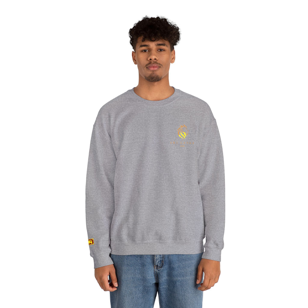 Embroideredlion face srilanka flag Minimal Palm Crest Sweatshirt — Small Tropical Logo Crewneck