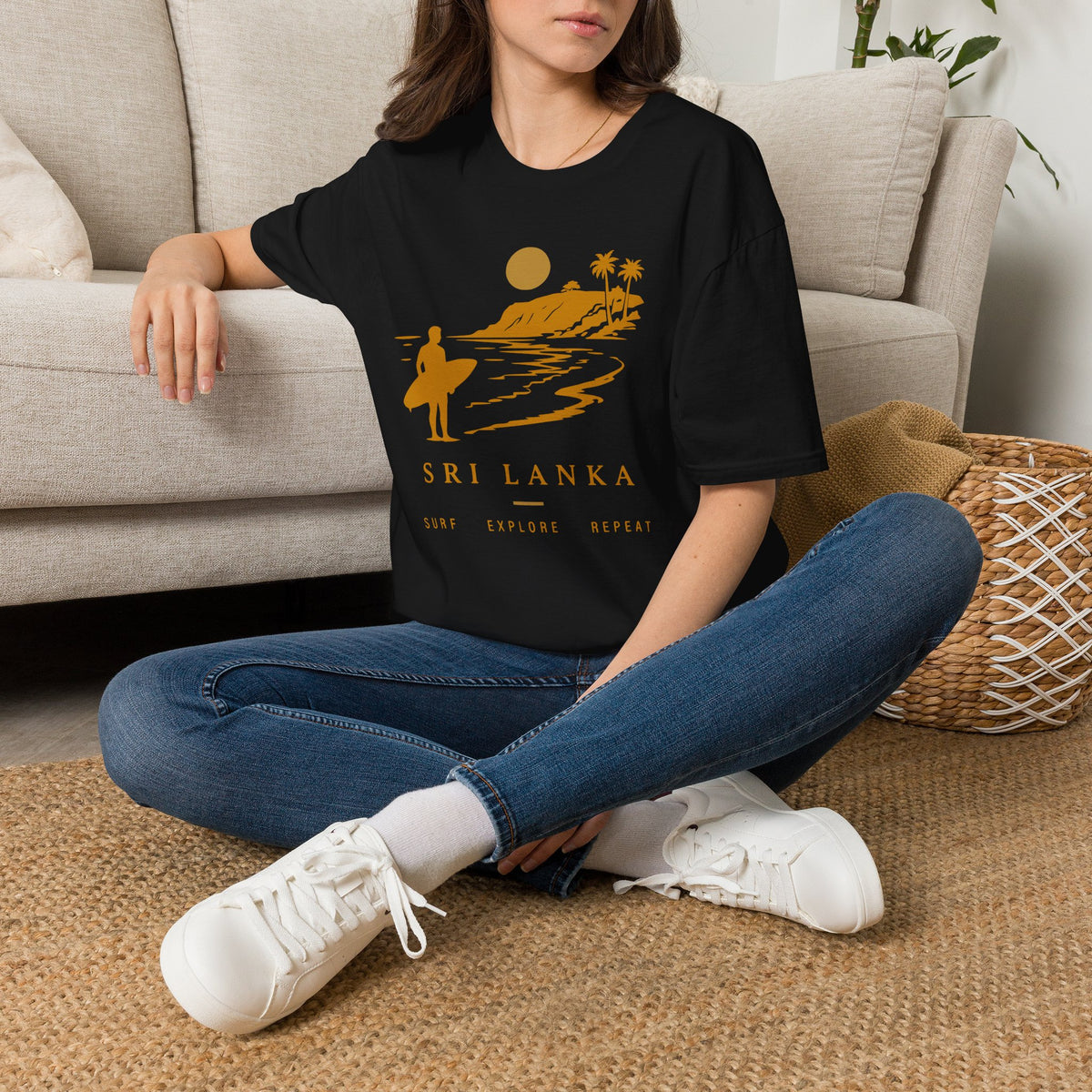 Sri Lanka Surf  Unisex T-Shirt  Surf Explore Repeat Beach Tee