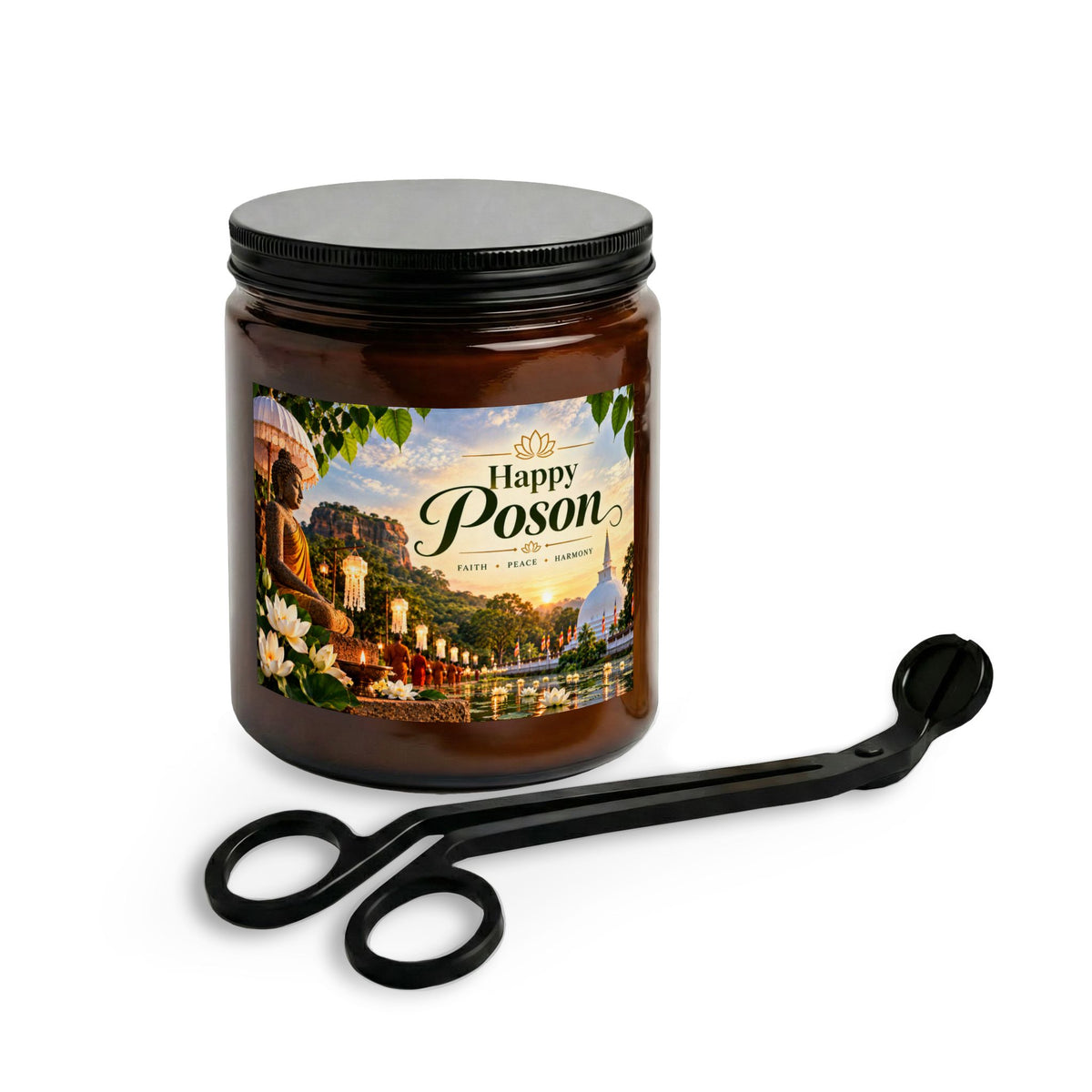 Happy Poson Candle Set with Wick Trimmer