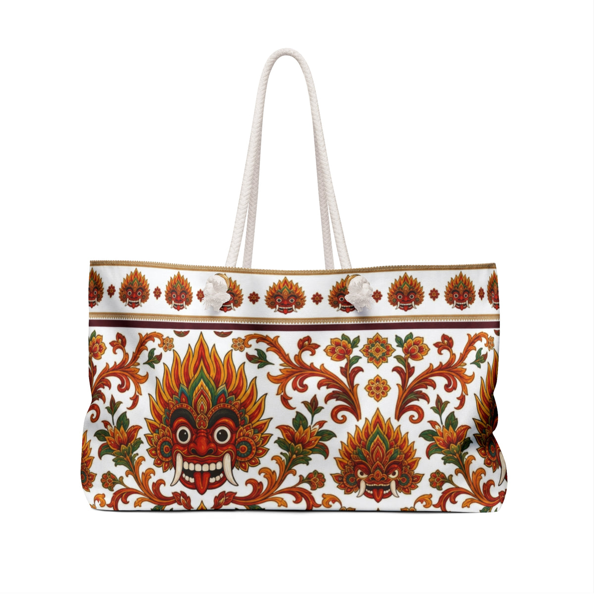 Sri Lanka Raksha Mask Weekender Bag Kolam Devil Dance Floral Print