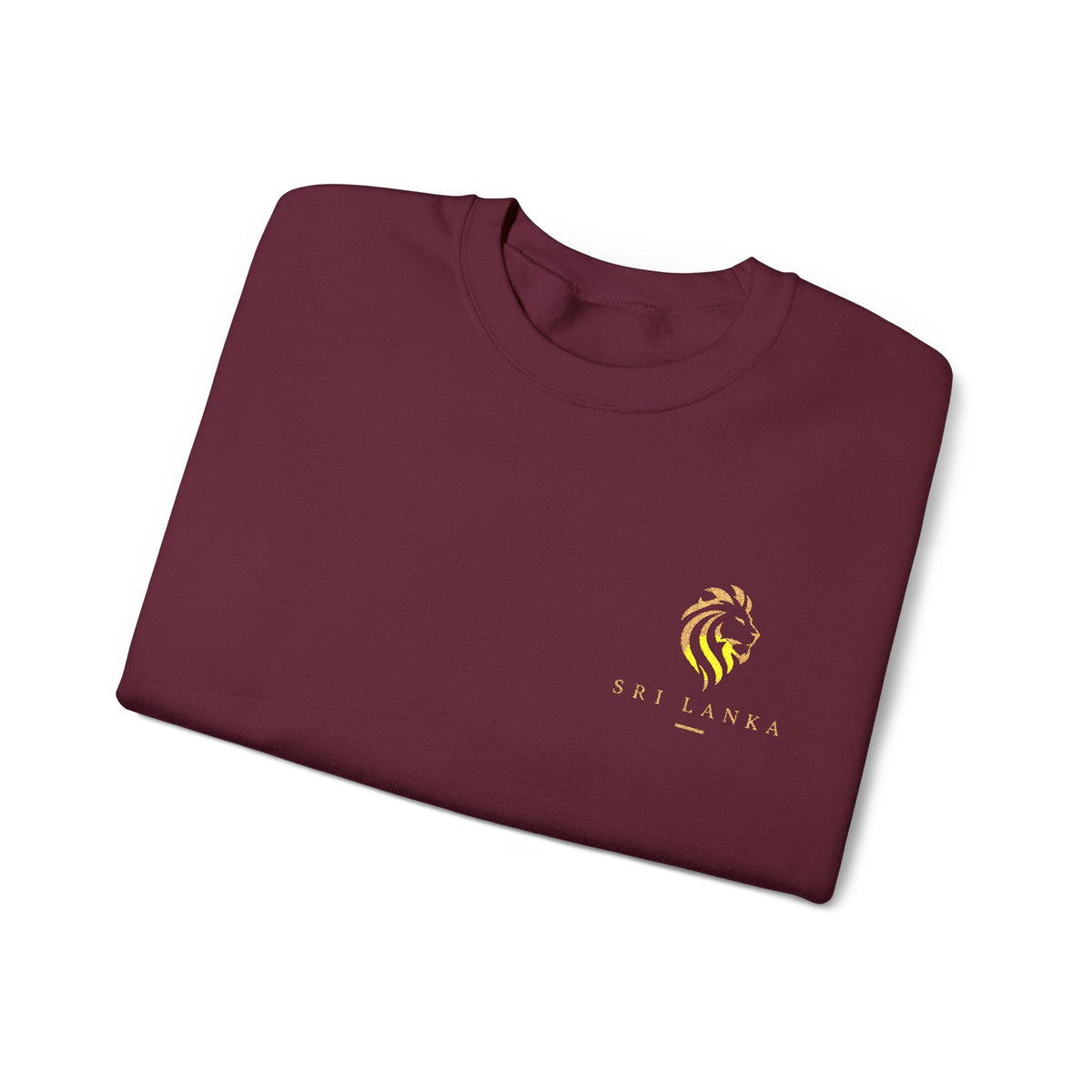Embroideredlion face srilanka flag Minimal Palm Crest Sweatshirt — Small Tropical Logo Crewneck