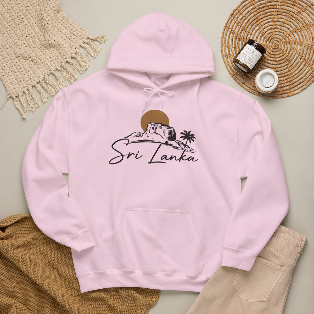 Sri Lanka Sunset Unisex Hoodie Palm Tree Beach Sweatshirt