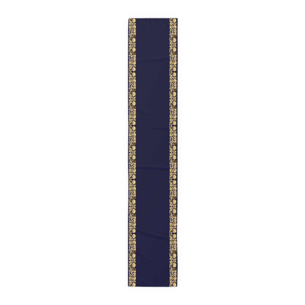 Navy & Gold Baroque Table Runner | Elegant Dining Décor