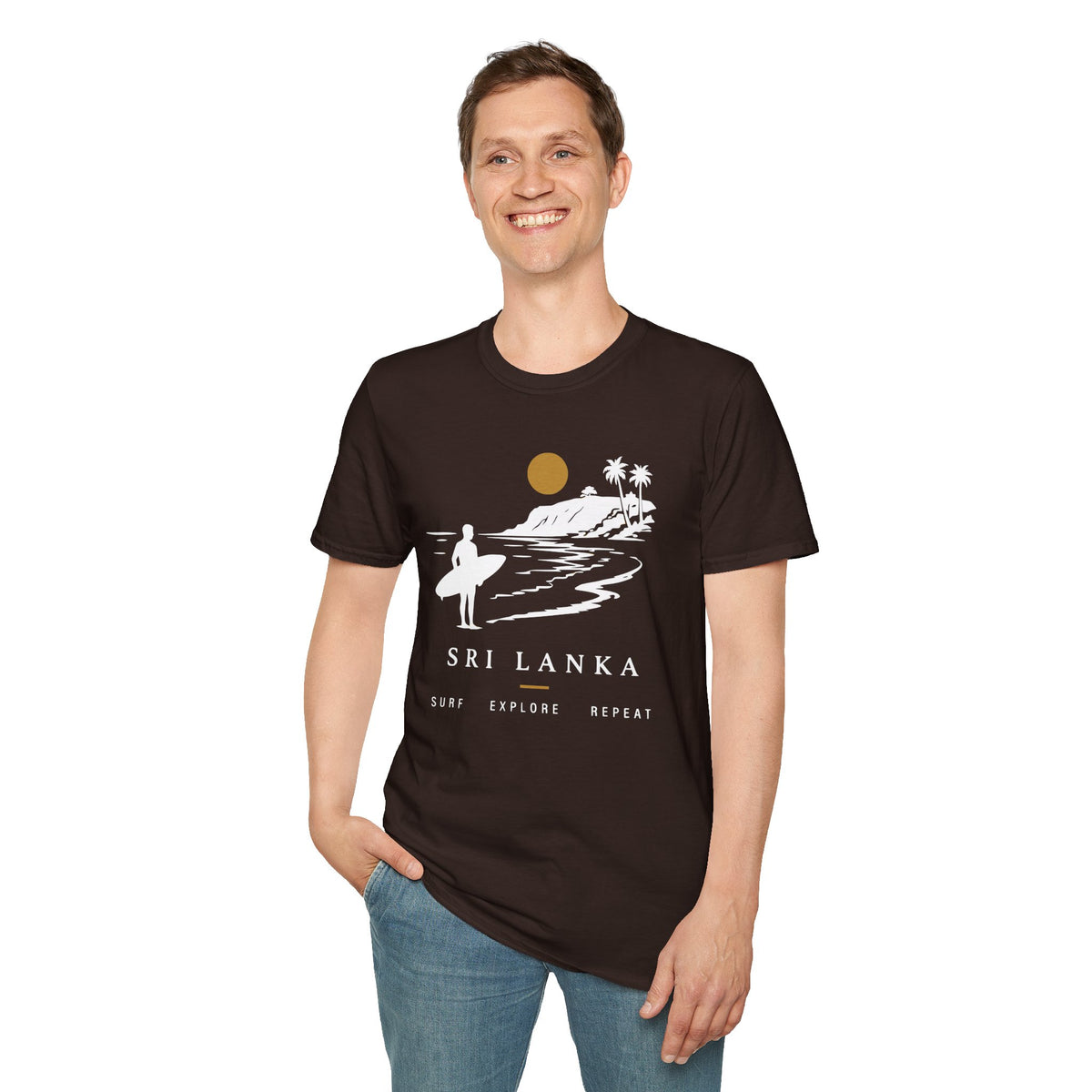 Sri Lanka Surf  Unisex T-Shirt  Surf Explore Repeat Beach Tee