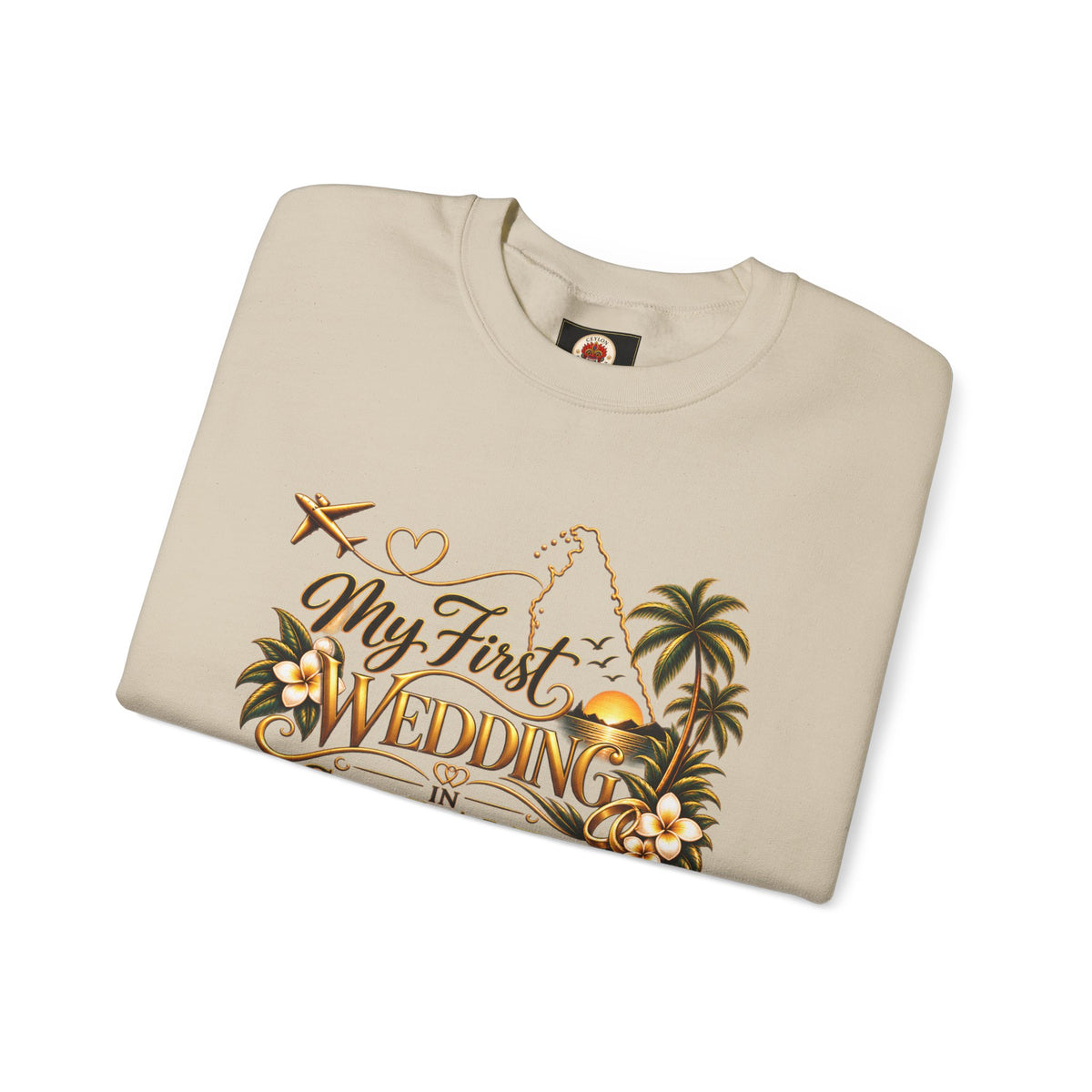Personalized Sri Lanka Wedding Sweatshirt | Name on Right Sleeve