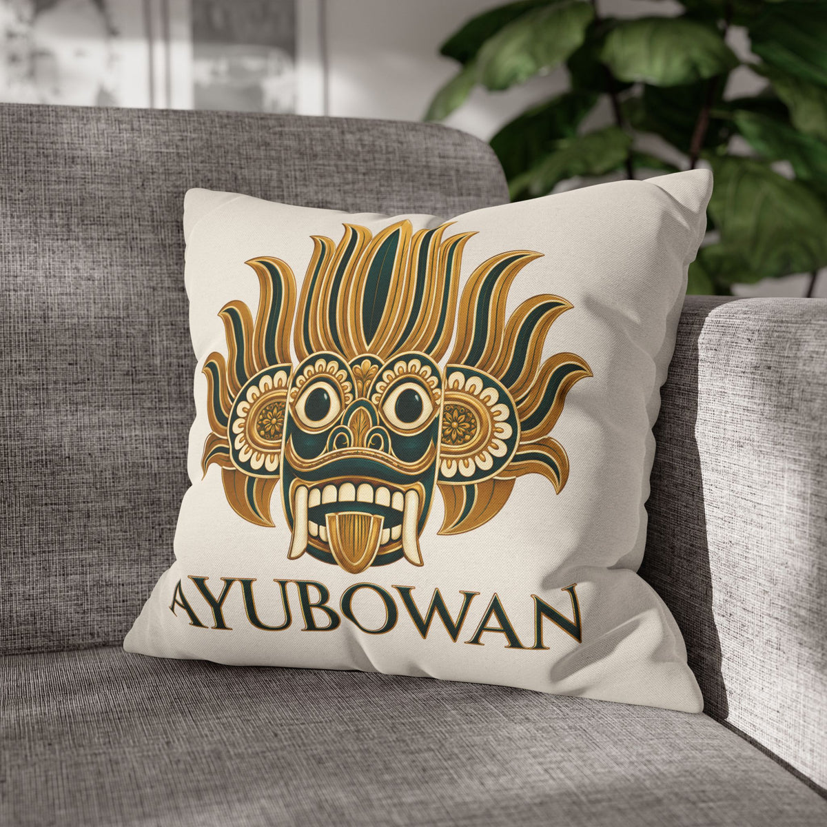 Sri Lankan Gift Pillowcase – Ayubowan Mask Cushion Cover