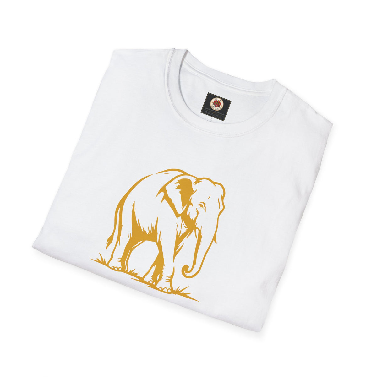 Sri Lanka Elephant Unisex T-Shirt Minimal Ochre Graphic Tee