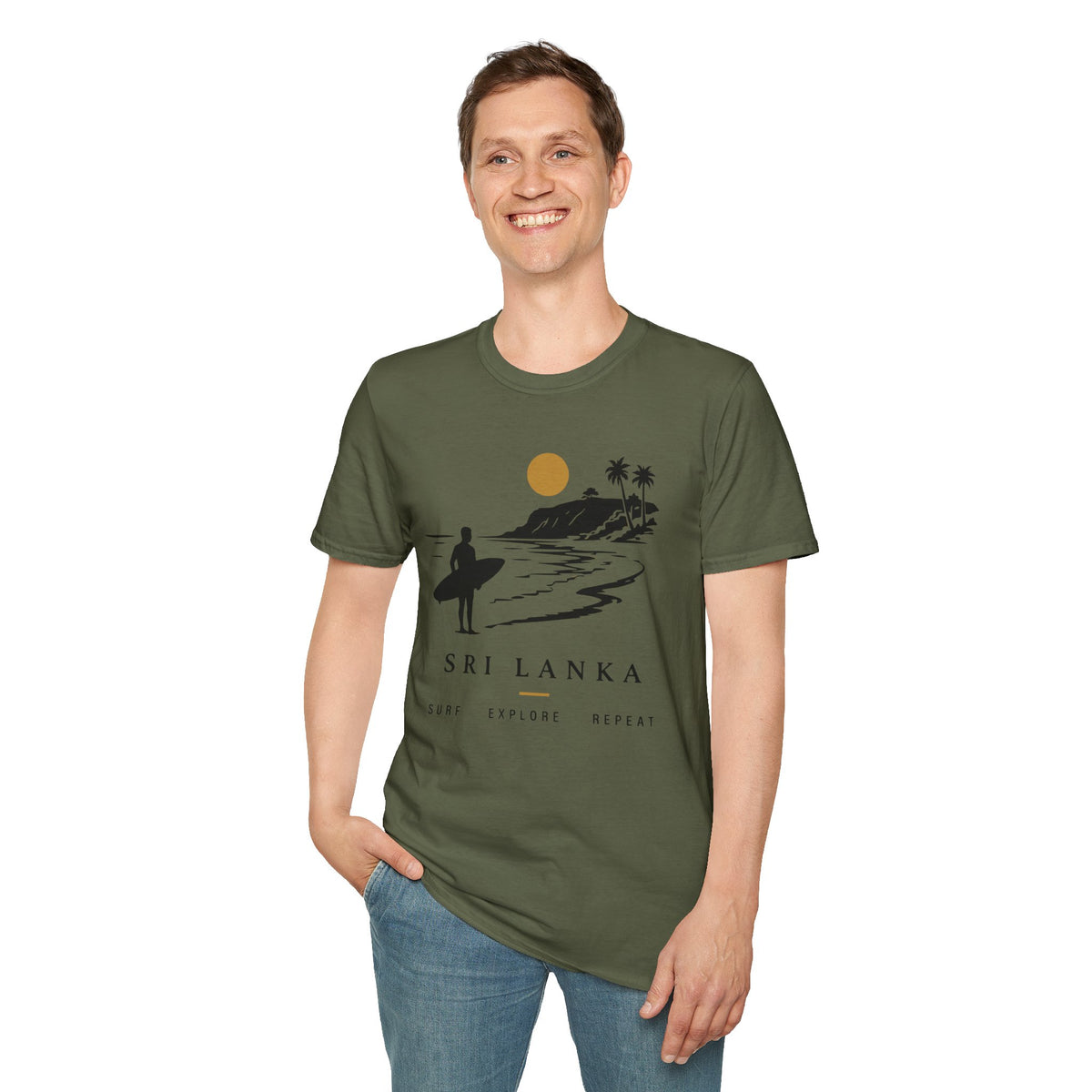 Sri Lanka Surf  Unisex T-Shirt  Surf Explore Repeat Beach Tee