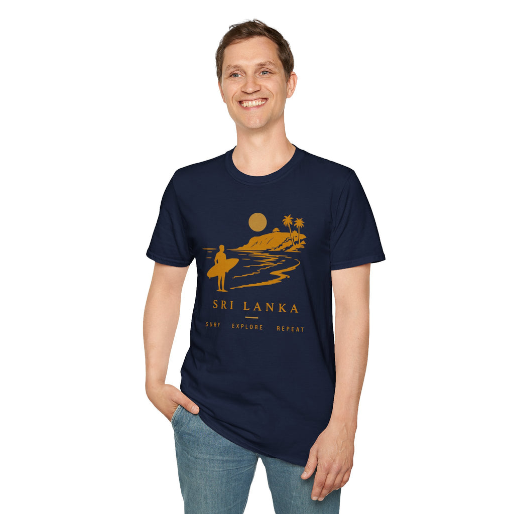 Sri Lanka Surf  Unisex T-Shirt  Surf Explore Repeat Beach Tee