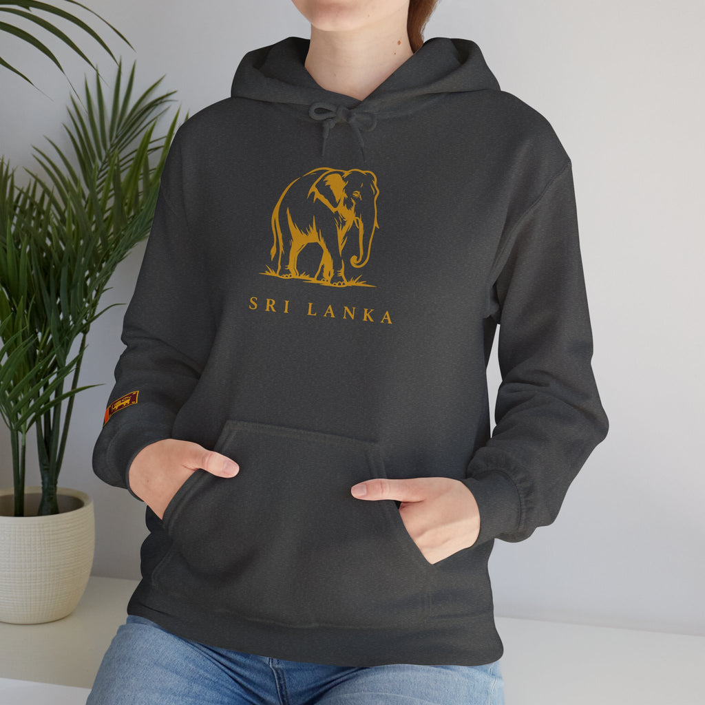 Sri Lanka Elephant Unisex Hoodie Gold Heritage Design
