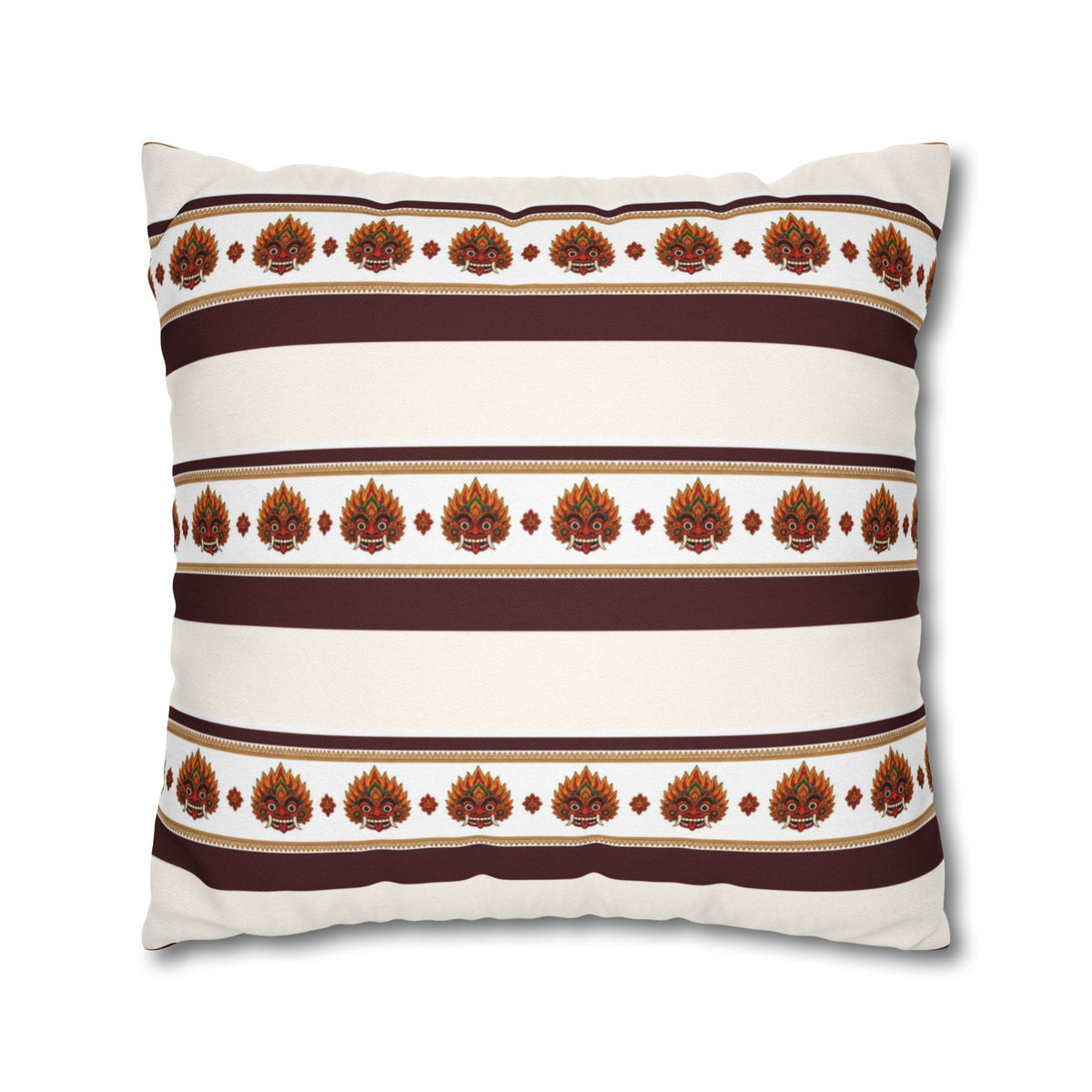 Raksha Stripe Cushion Cover Sri Lankan Devil Dance Repeat Pattern Throw Pillow