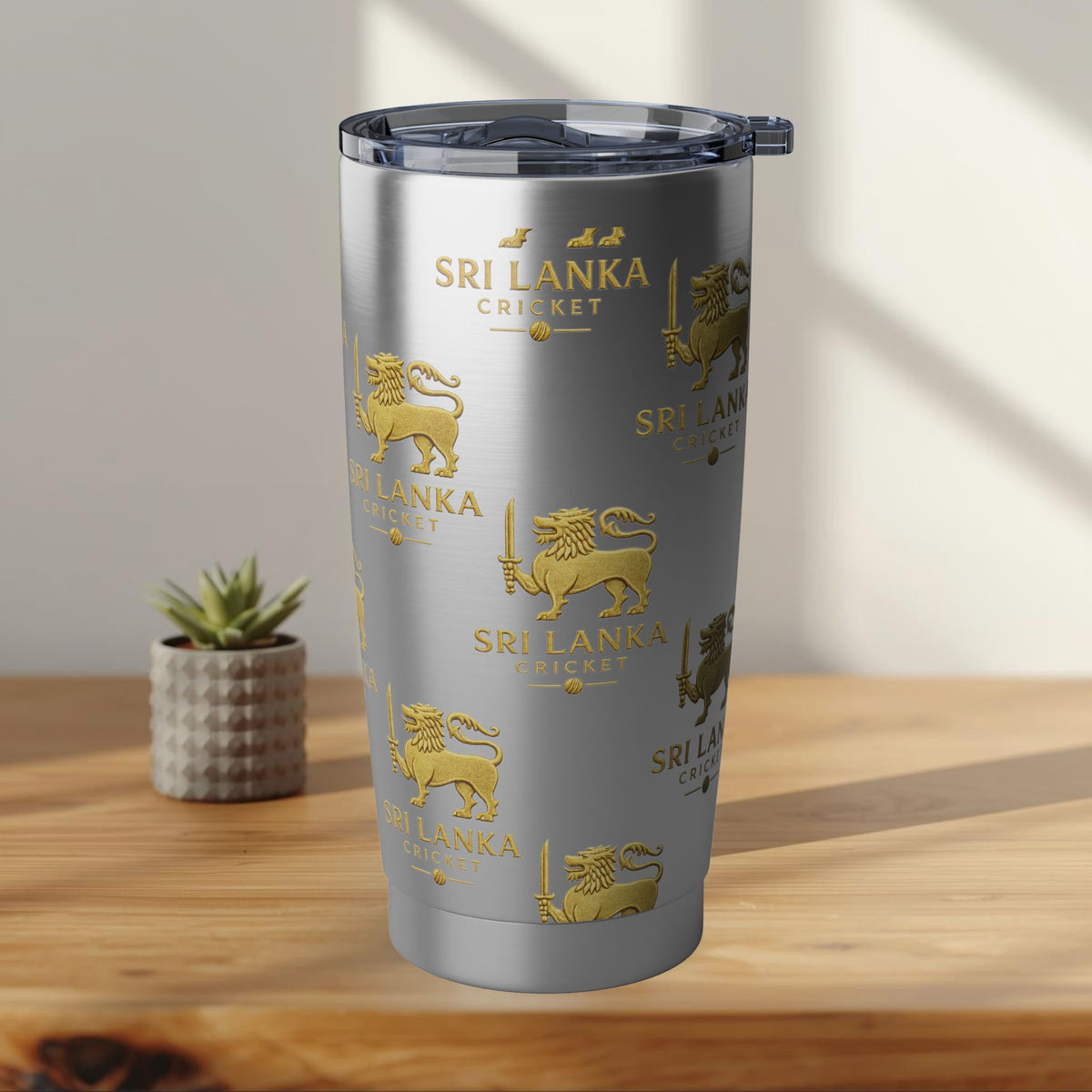 Sri Lanka Cricket Gift | Lion Crest 20 oz Travel Tumbler