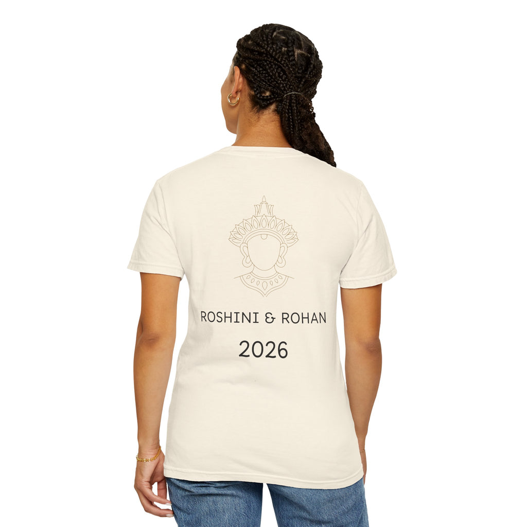 Sri Lanka Destination Wedding T-Shirt — "First Wedding Sri Lanka" Couple Tee (Roshini & Rohan 2026)