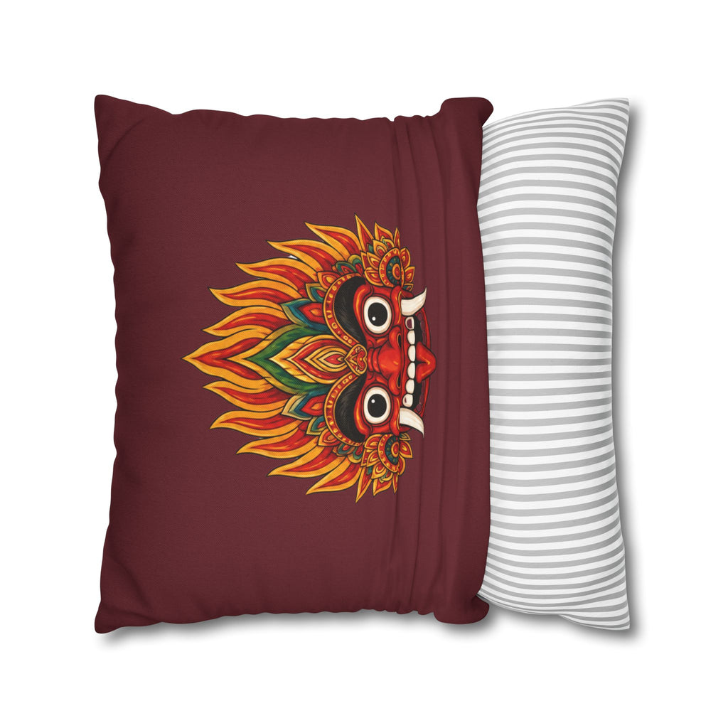 Raksha Guardian Cushion Cover  Sri Lankan Devil Dance Mask