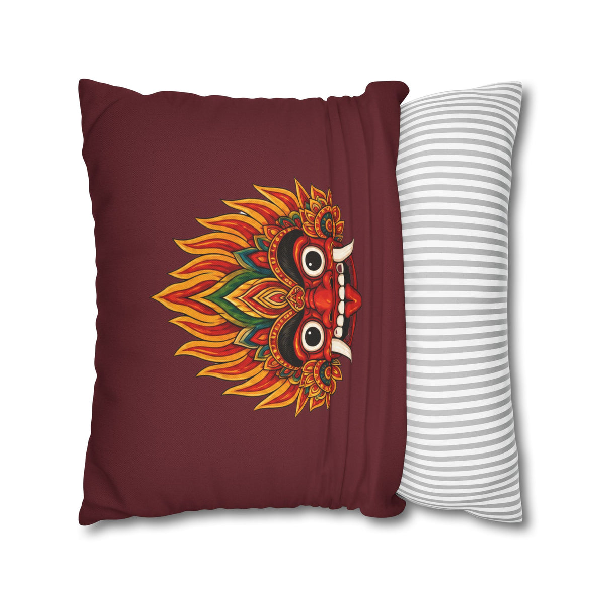 Raksha Guardian Cushion Cover  Sri Lankan Devil Dance Mask