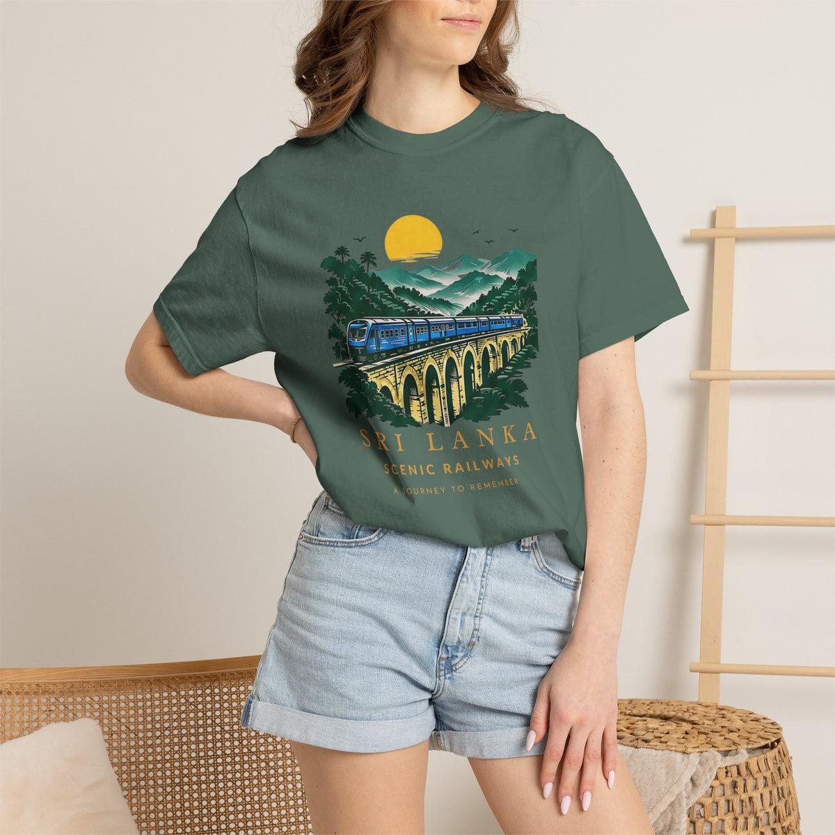 Sri Lanka Nine Arch Bridge Unisex T-Shirt Vintage Railway Tee