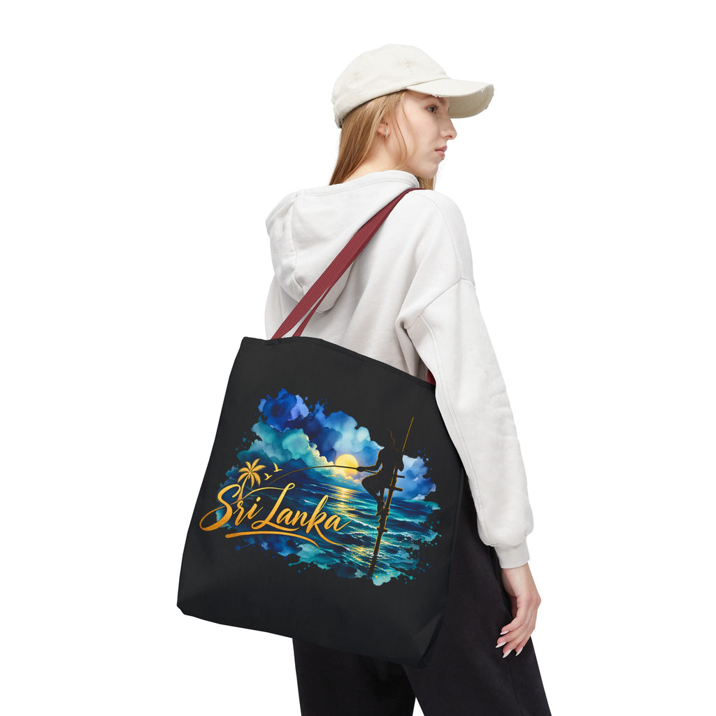 Sri Lanka Stilt Fisherman Tote Bag Island Dusk Beach Bag