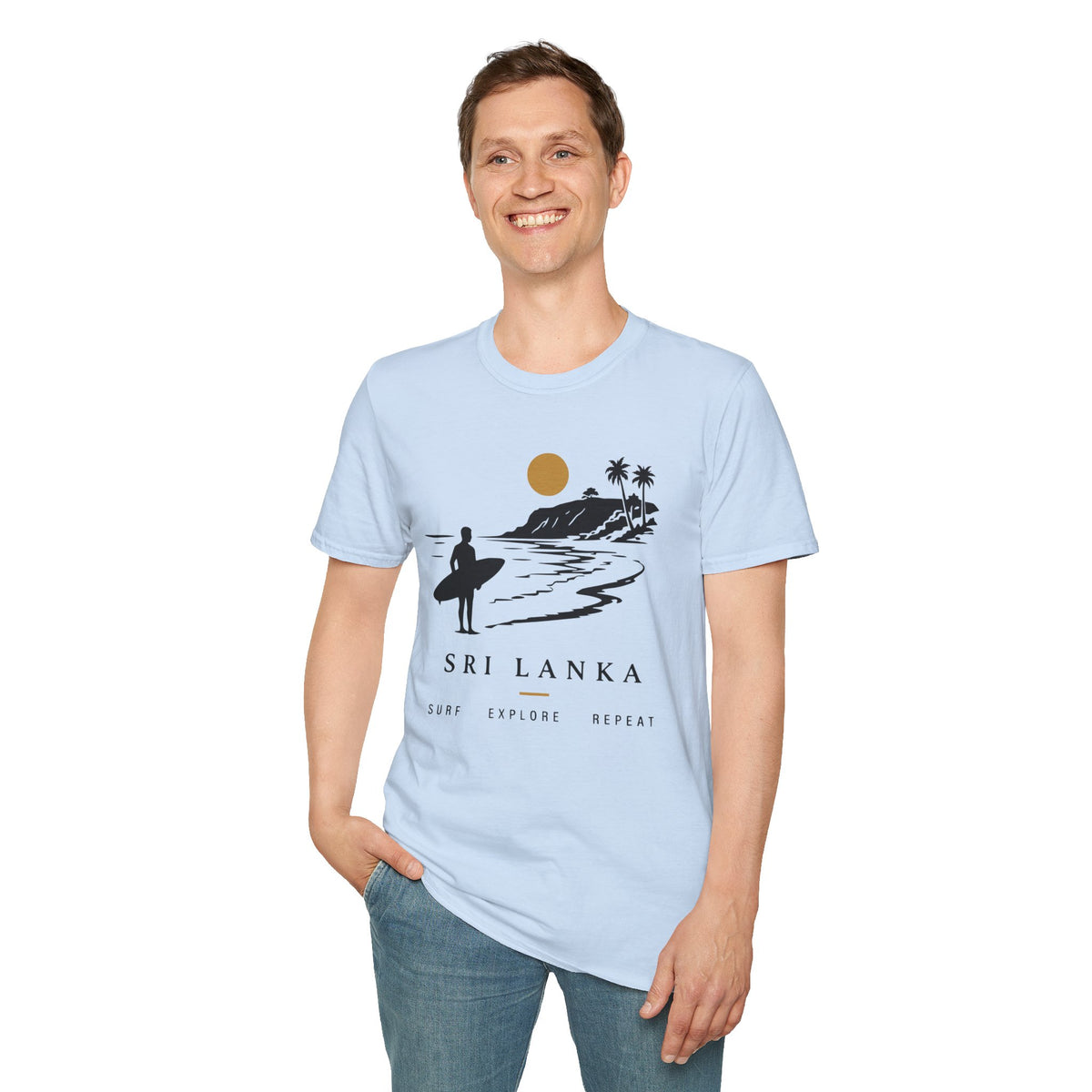 Sri Lanka Surf  Unisex T-Shirt  Surf Explore Repeat Beach Tee