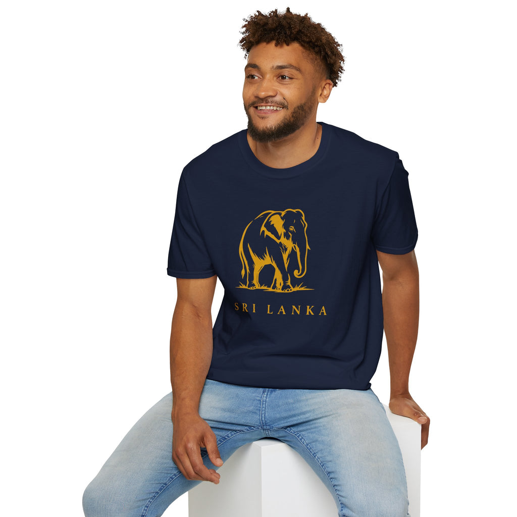Sri Lanka Elephant Unisex T-Shirt Minimal Ochre Graphic Tee